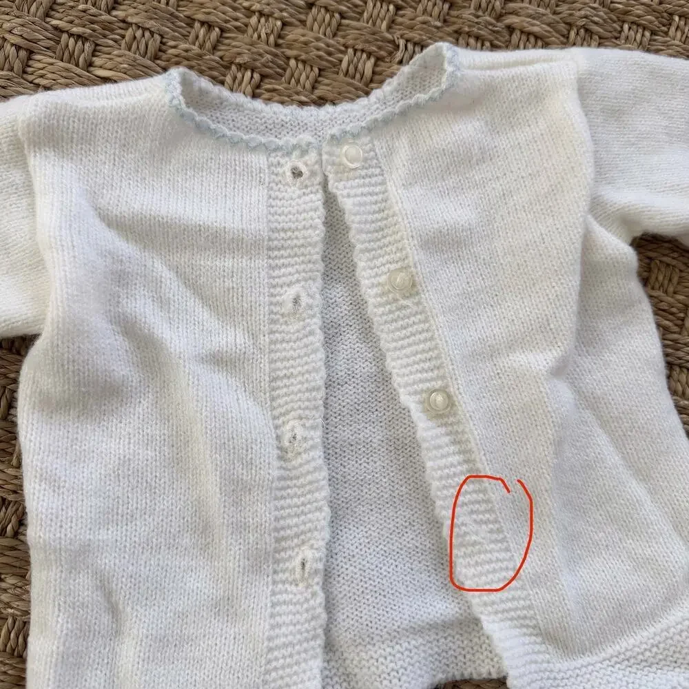 Vintage Heirloom Baby Boy’s Crylor Overalls, Cardigan & Knit Hat Baby Blue Set